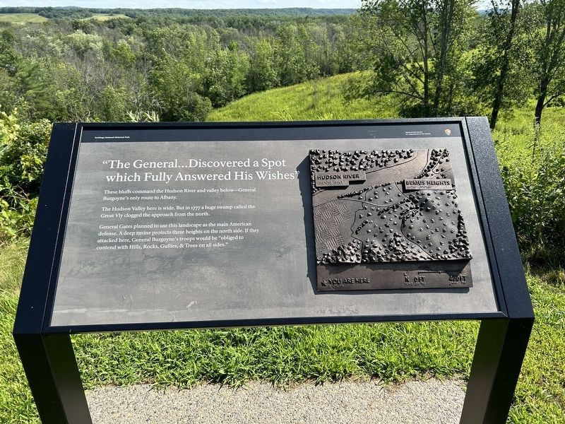 “The General … Discovered a Spot which Fully Answered His Wishes” Marker. Click for full size. “The General … Discovered a Spot which Fully Answered His Wishes” Marker image. Click for full size.