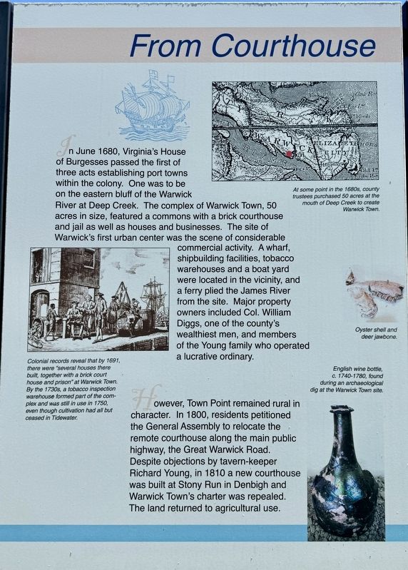 Warwick Town Marker (left panel). Click for full size. Warwick Town Marker (left panel) image. Click for full size.