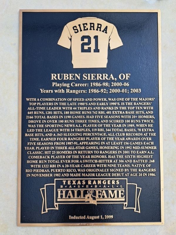 Ruben Sierra, OF Marker image. Click for full size.