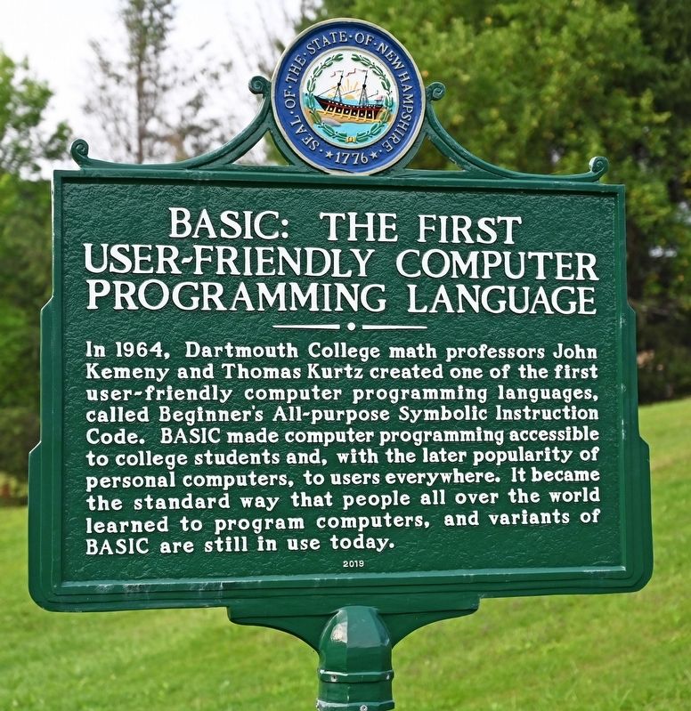 BASIC: The First User-Friendly Computer Programming Language Marker. Click for full size. BASIC: The First User-Friendly Computer Programming Language Marker image. Click for full size.