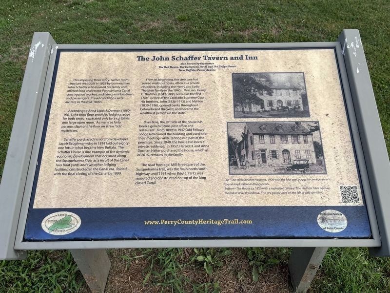 The John Schaffer Tavern and Inn Marker image. Click for full size.