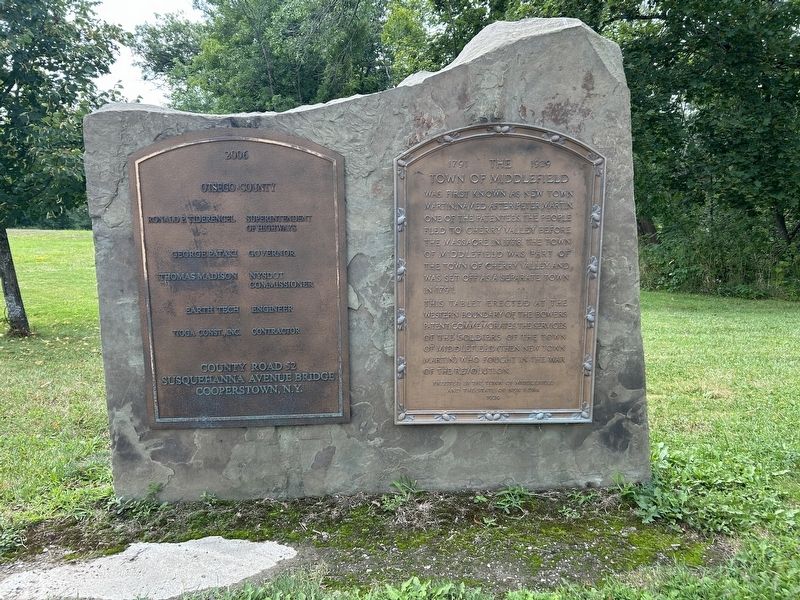 The Town of Middlefield/ Otsego County Marker image. Click for full size.