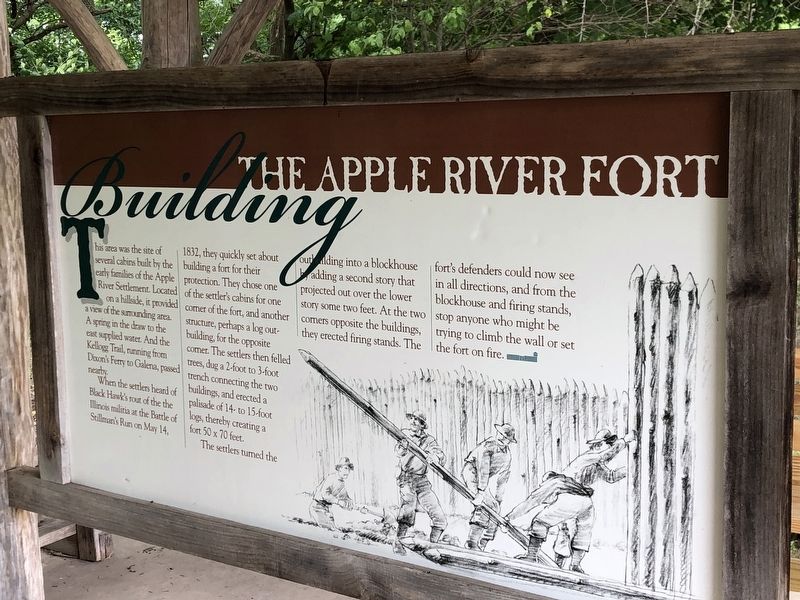 Building the Apple River Fort Marker. Click for full size. Building the Apple River Fort Marker image. Click for full size.