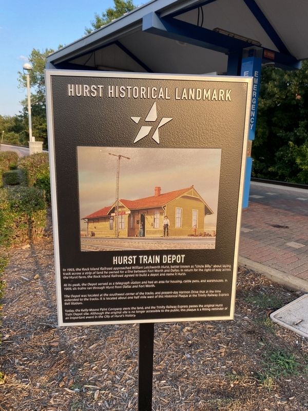 Hurst Train Depot Marker image. Click for full size.