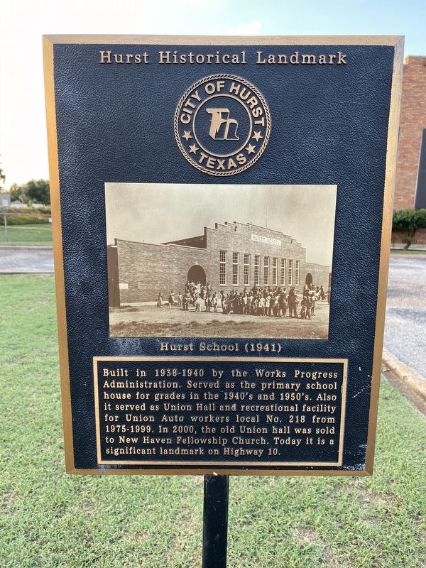 Hurst School Marker image. Click for full size.