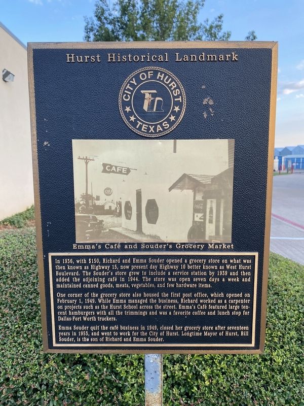 Emma's Cafe and Souder's Grocery Market Marker image. Click for full size.