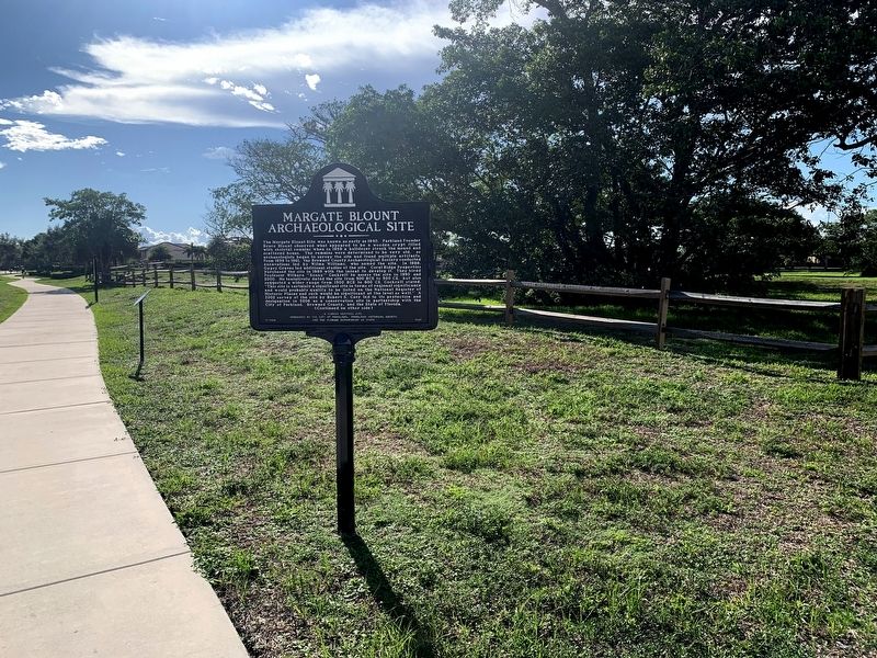 The Margate Blount Archaeological Site Marker. Click for full size. The Margate Blount Archaeological Site Marker image. Click for full size.