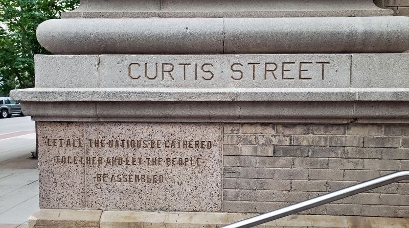 Denver Auditorium Theatre - Curtis Street Cornerstone. Click for full size. Denver Auditorium Theatre - Curtis Street Cornerstone image. Click for full size.