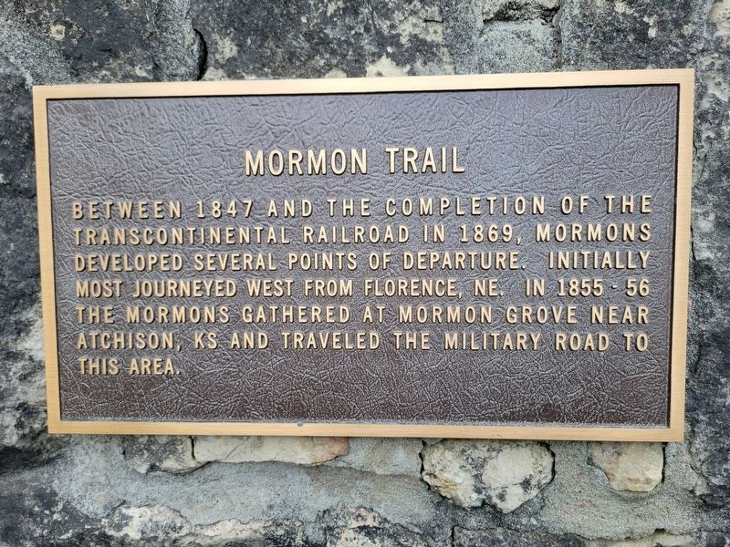 Mormon Trail Marker. Click for full size. Mormon Trail Marker image. Click for full size.
