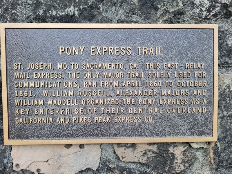 Pony Express Trail Marker. Click for full size. Pony Express Trail Marker image. Click for full size.