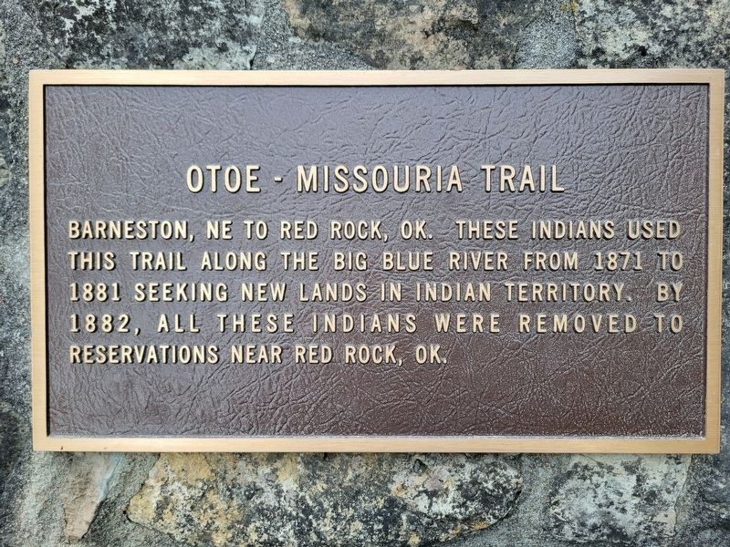 Otoe - Missouria Trail Marker. Click for full size. Otoe - Missouria Trail Marker image. Click for full size.