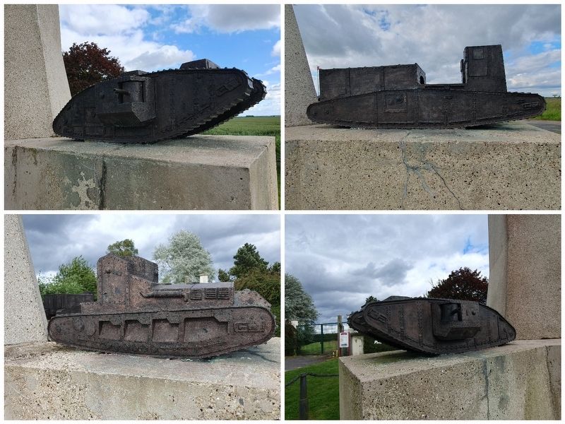 Model Tanks on The Tank Corps Memorial image. Click for full size.