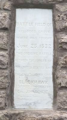 Kelloggs Grove Battlefield Memorial Marker (East Side) image. Click for full size.