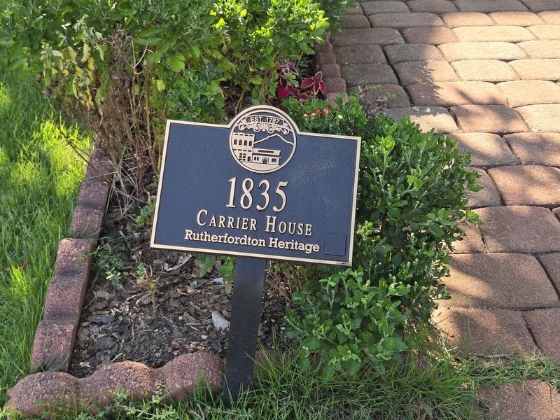Rutherford Heritage Tour marker for Carrier-McBrayer House image. Click for full size.
