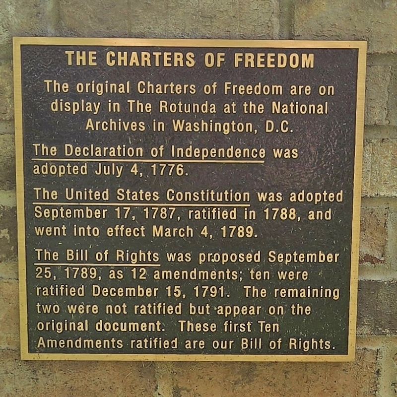 The Charters of Freedom Marker image. Click for full size.