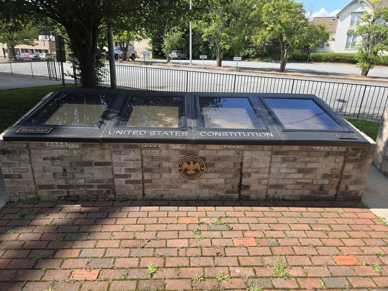 The Charters of Freedom Marker - replica display of the United States Constitution image. Click for full size.