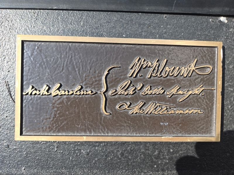 The Charters of Freedom Marker - plaque of the 3 North Carolinians to sign the U.S. Constitution image. Click for full size.