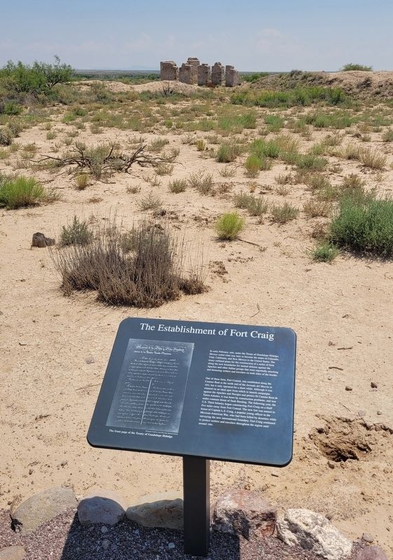 The Establishment of Fort Craig Marker. Click for full size. The Establishment of Fort Craig Marker image. Click for full size.