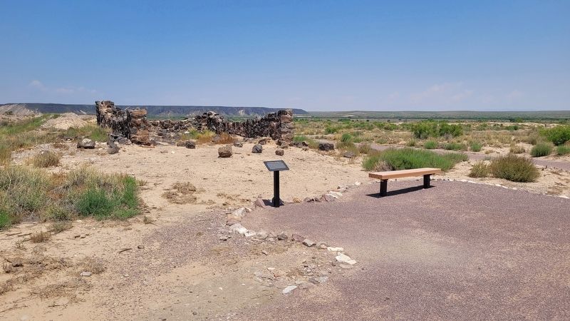 The view of the Guard House and Sally Port Marker from the trail image. Click for full size.