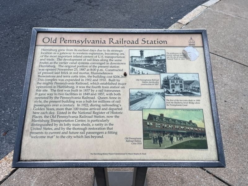 Old Pennsylvania Railroad Station Marker. Click for full size. Old Pennsylvania Railroad Station Marker image. Click for full size.