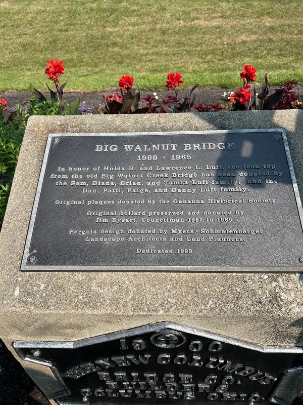 Big Walnut Bridge Marker image. Click for full size.