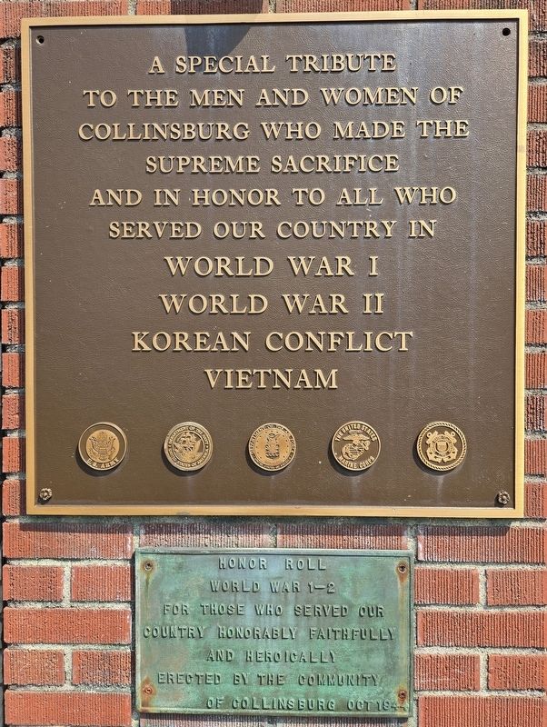 Collinsburg Veterans Memorial. Click for full size. Collinsburg Veterans Memorial image. Click for full size.