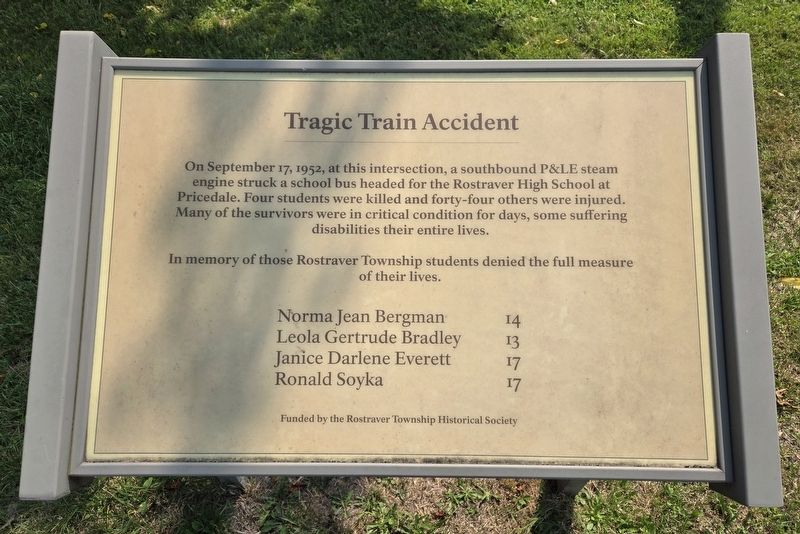 Tragic Train Accident Marker. Click for full size. Tragic Train Accident Marker image. Click for full size.