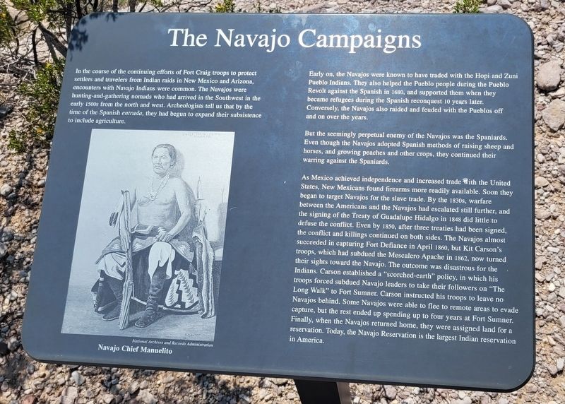 The Navajo Campaigns Marker. Click for full size. The Navajo Campaigns Marker image. Click for full size.