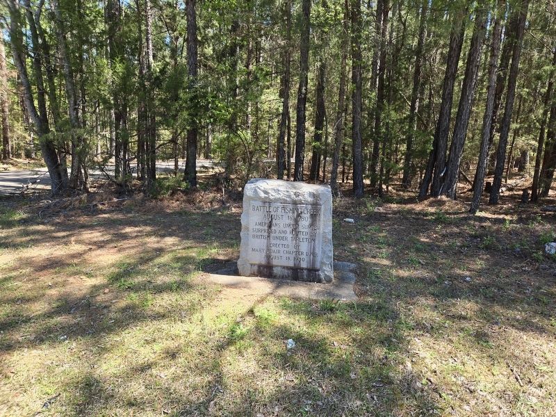 Wider view Battle of Fishing Creek Marker looking from Catawba River Rd. Click for full size. Wider view Battle of Fishing Creek Marker looking from Catawba River Rd image. Click for full size.