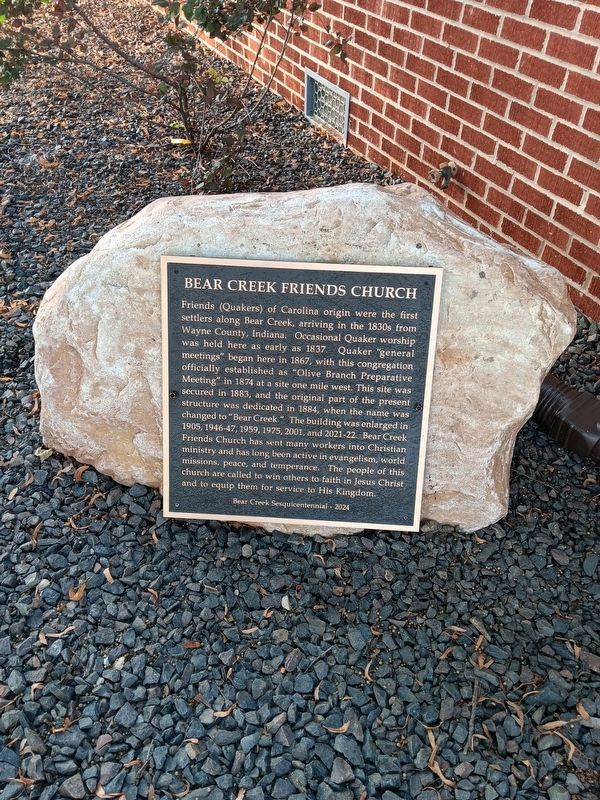 Bear Creek Friends Church Marker image. Click for full size.