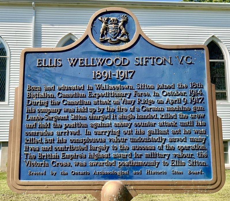 Ellis Wellwood Sifton, V.C. Marker image. Click for full size.