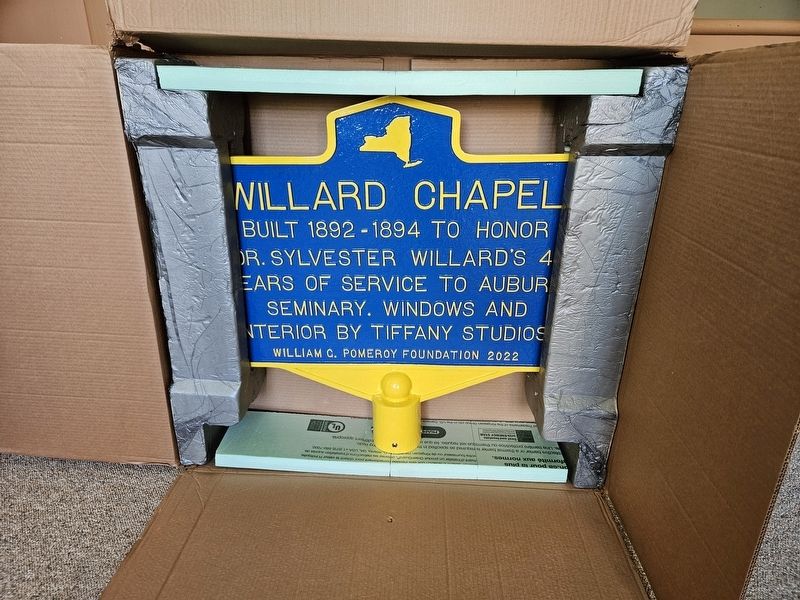 Willard Chapel Marker in the original box image. Click for full size.