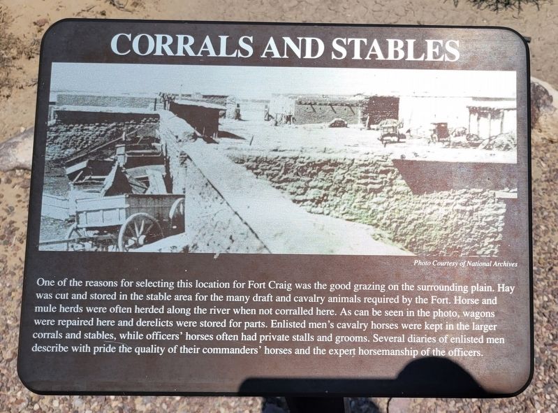 Corrals and Stables Marker. Click for full size. Corrals and Stables Marker image. Click for full size.