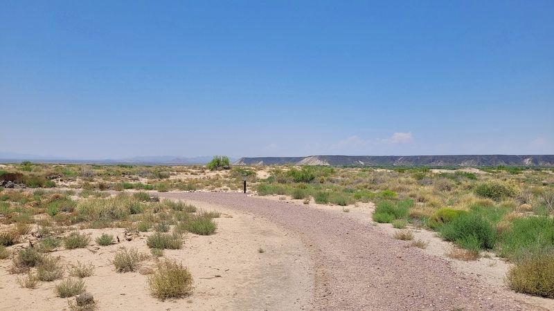 The view of the Corrals and Stables Marker along the trail. Click for full size. The view of the Corrals and Stables Marker along the trail image. Click for full size.