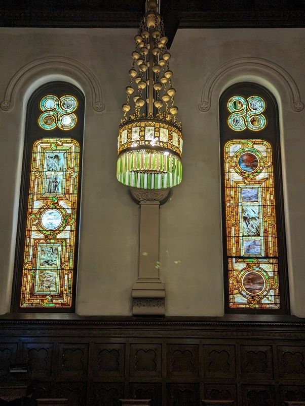Willard Chapel Tiffany glass windows image. Click for full size.