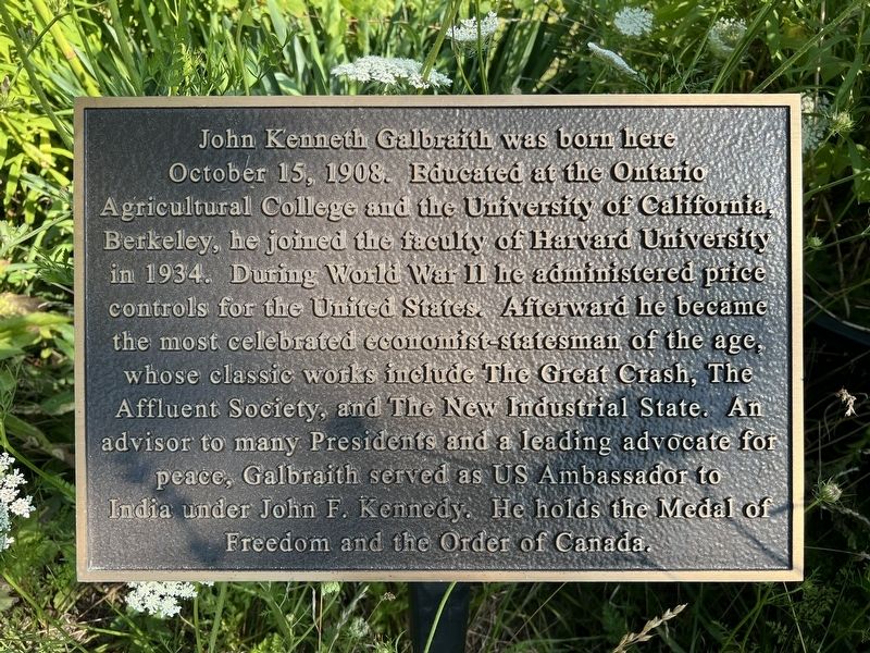 John Kenneth Galbraith Marker image. Click for full size.