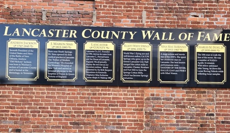 Lancaster County Wall of Fame Marker image. Click for full size.