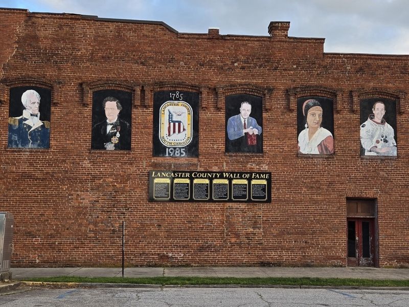 Wide view Lancaster County Wall of Fame Marker and Mural image. Click for full size.