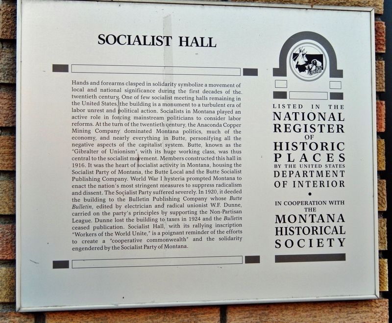 Socialist Hall Marker. Click for full size. Socialist Hall Marker image. Click for full size.