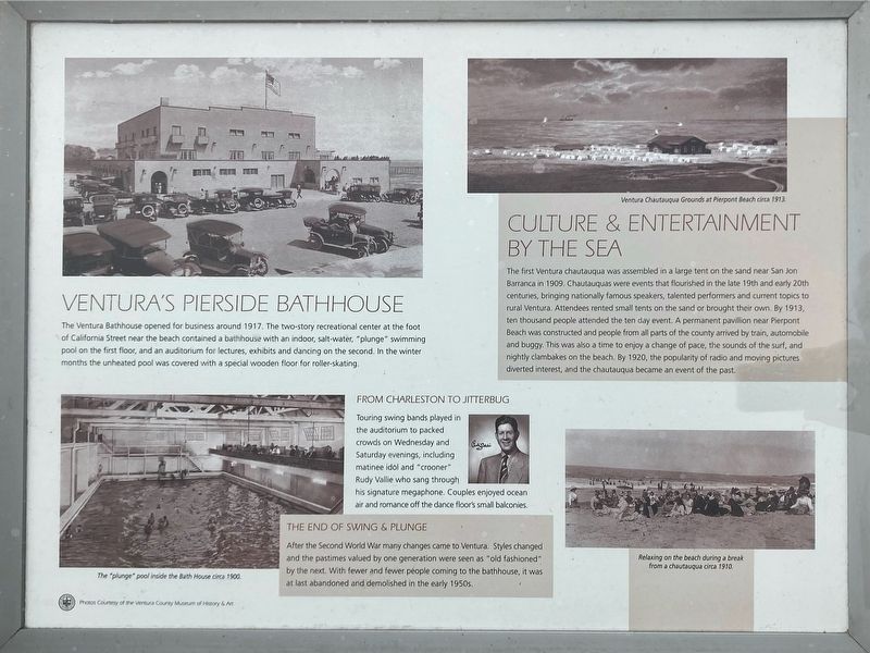 Ventura�s Pierside Bathhouse Marker image. Click for full size.