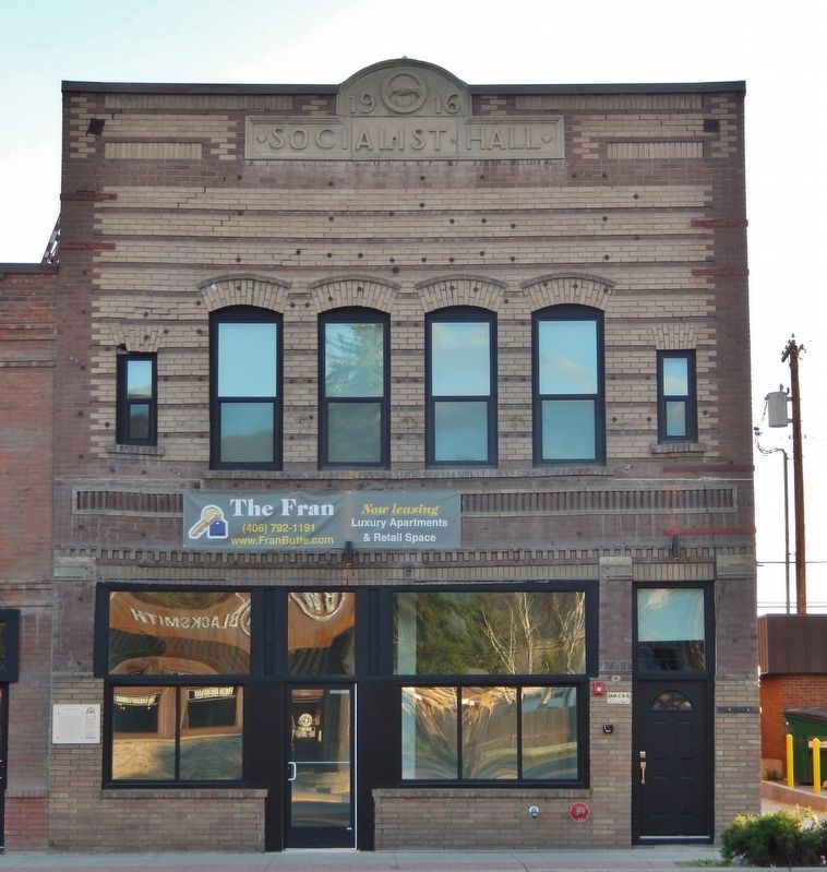 Socialist Hall (<i>front/east elevation</i>). Click for full size. Socialist Hall (<i>front/east elevation</i>) image. Click for full size.