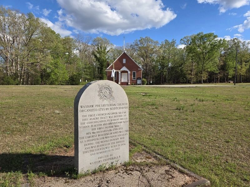 Wide view Waxhaw Presbyterian Church Monument sanctuary in background image. Click for full size.