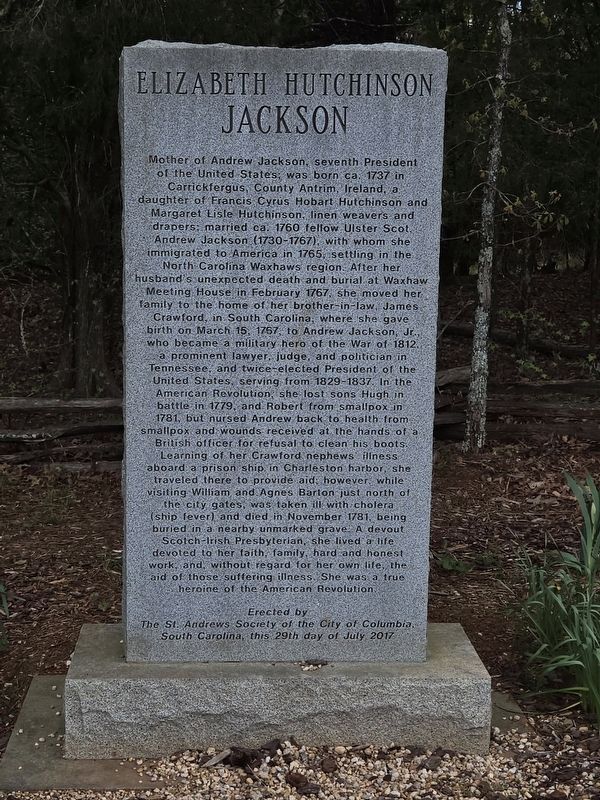 Elizabeth Hutchinson Jackson Marker image. Click for full size.