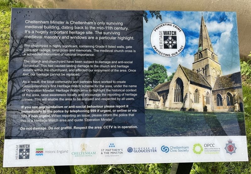 Cheltenham Minster Marker. Click for full size. Cheltenham Minster Marker image. Click for full size.