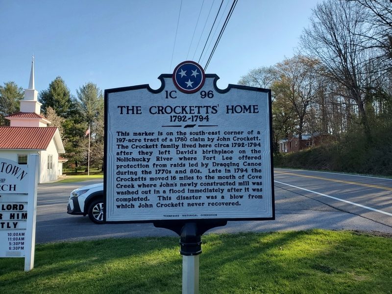 Wide view of The Crocketts' Home side of the Marker image. Click for full size.