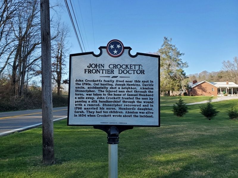 Wide view John Crockett: Frontier Doctor side of the Marker image. Click for full size.