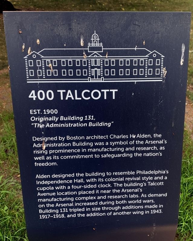 400 Talcott Marker image. Click for full size.