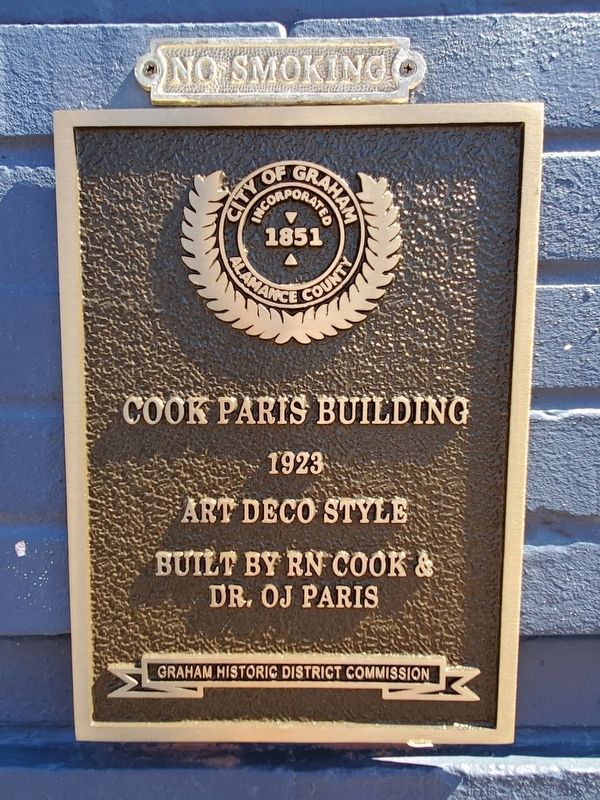 Cook Paris Building Marker. Click for full size. Cook Paris Building Marker image. Click for full size.
