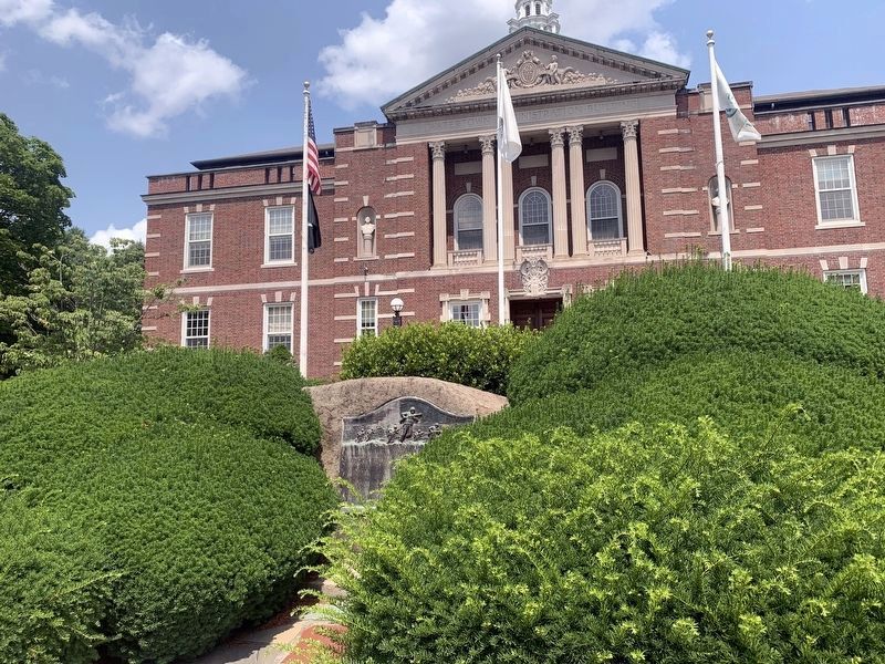 Watertown World War II Memorial and Watertown City Hall image. Click for full size.