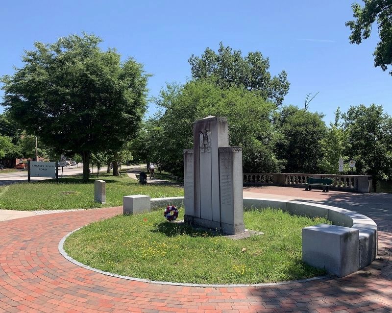 Hood Rubber Company War Memorial and the Thomas Mayhew Marker image. Click for full size.